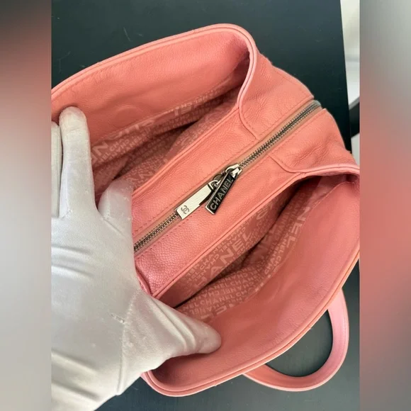 CHANEL Coco Mark Chocolate Bar Logo Caviar Skin Handbag - Picture 6 of 13